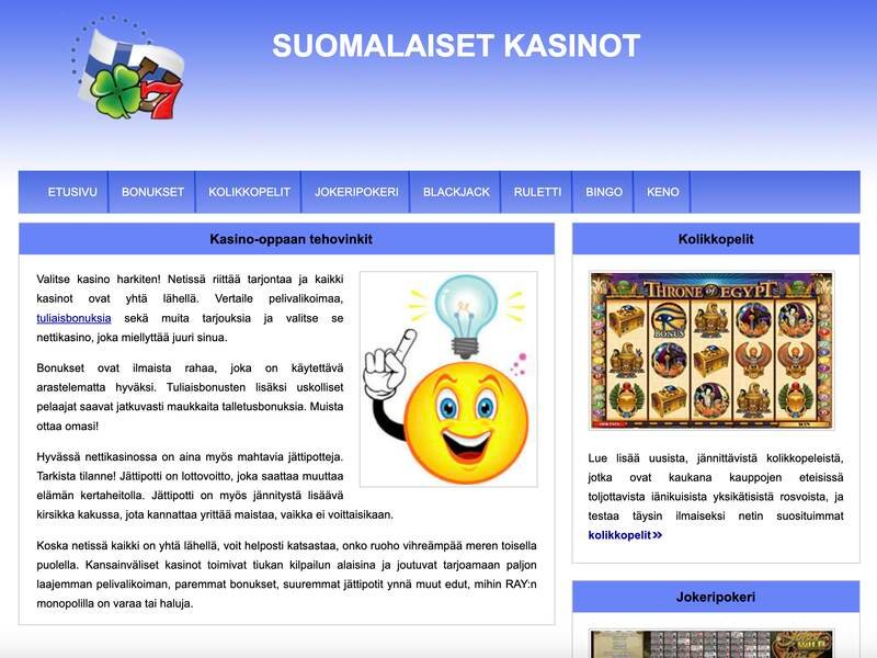 kasinoista.info vanha screenshot